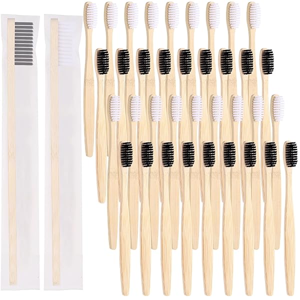 Vesici Vesici 200 Bamboo Toothbrushes Bulk Soft Bristles Eco Friendly Manual Toothbrushes for Adults Travel Family Hotel Use Individually Packaged