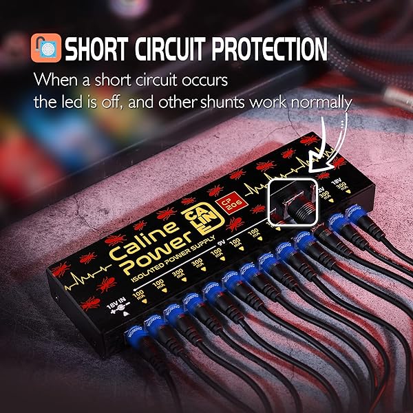 Caline Caline CP-206 True Isolated Guitar Pedal Power Supply: 12 Outputs, Noiseless Performance - View 5 of 8