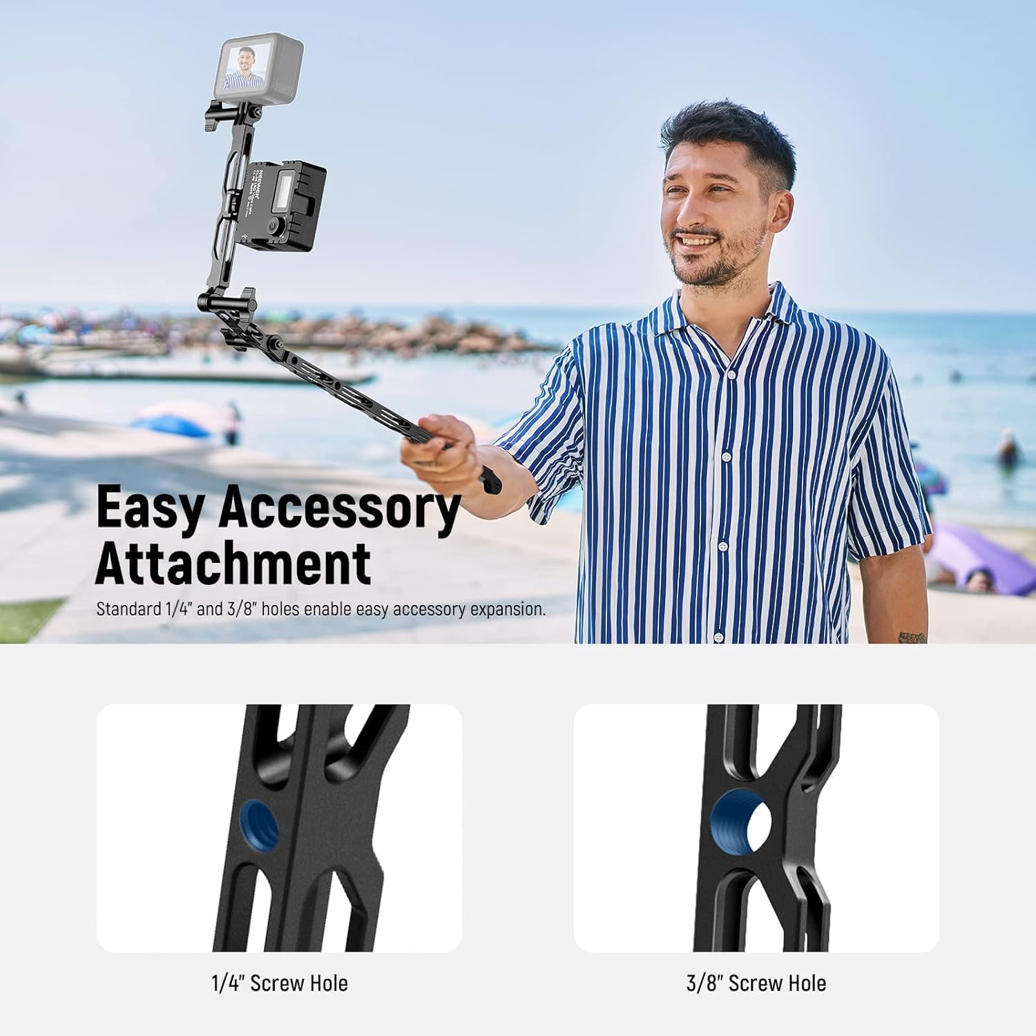 NEEWER NEEWER Aluminum Alloy Extension Arm Set for Action Camera Compatible with GoPro Hero11 10 9 8 7 Insta360 DJI Osmo Action 3 - View 5 of 9