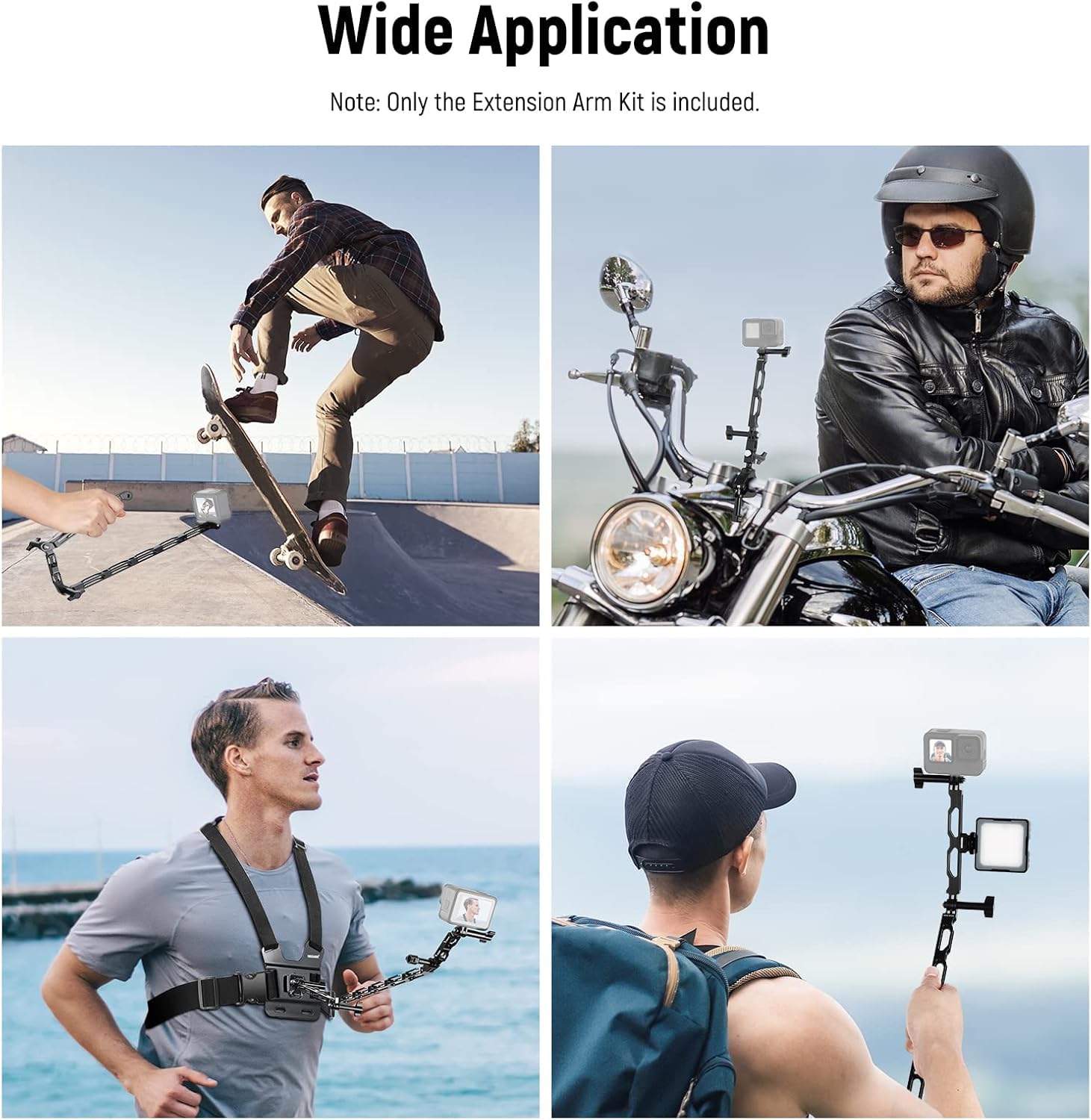 NEEWER NEEWER Aluminum Alloy Extension Arm Set for Action Camera Compatible with GoPro Hero11 10 9 8 7 Insta360 DJI Osmo Action 3 - View 8 of 9