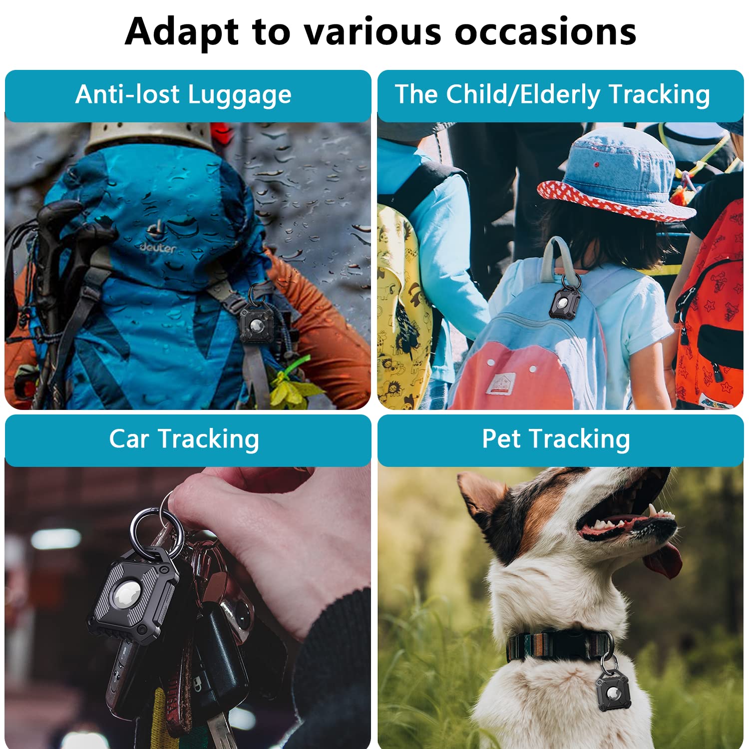 Sichy Sichy Waterproof Airtag Keychain Holder Case Compatible with Apple Air Tag Tracker Protective Cover for Keys Bags Luggage and Pet Collar - View 7 of 7