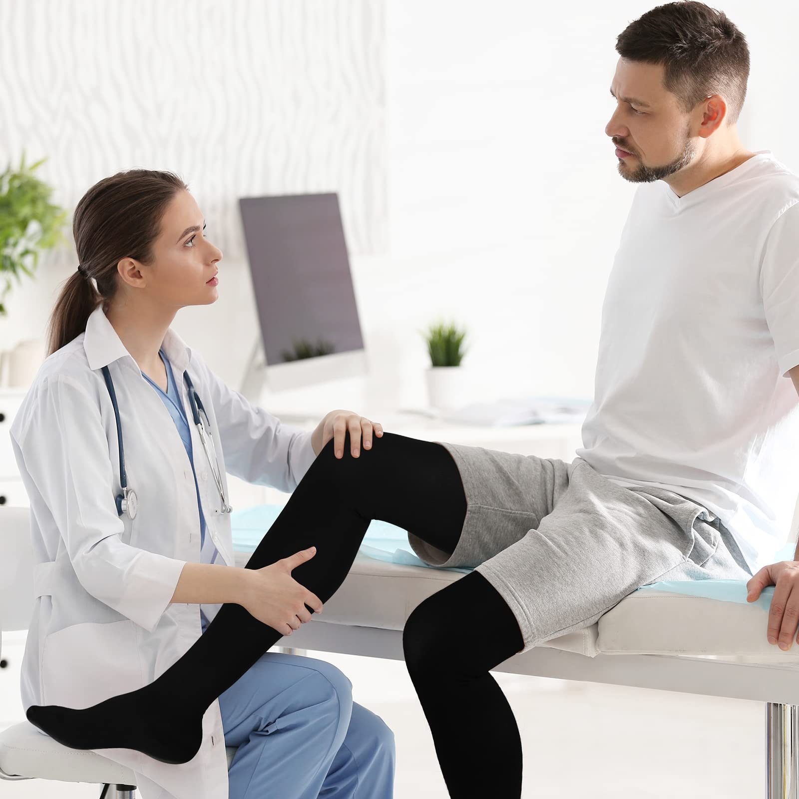 Supervitae Supervitae Thigh High Compression Socks 30-40 mmHg for Men and Women Extra Firm Closed Toe for Swelling Edema Size Large - View 5 of 6