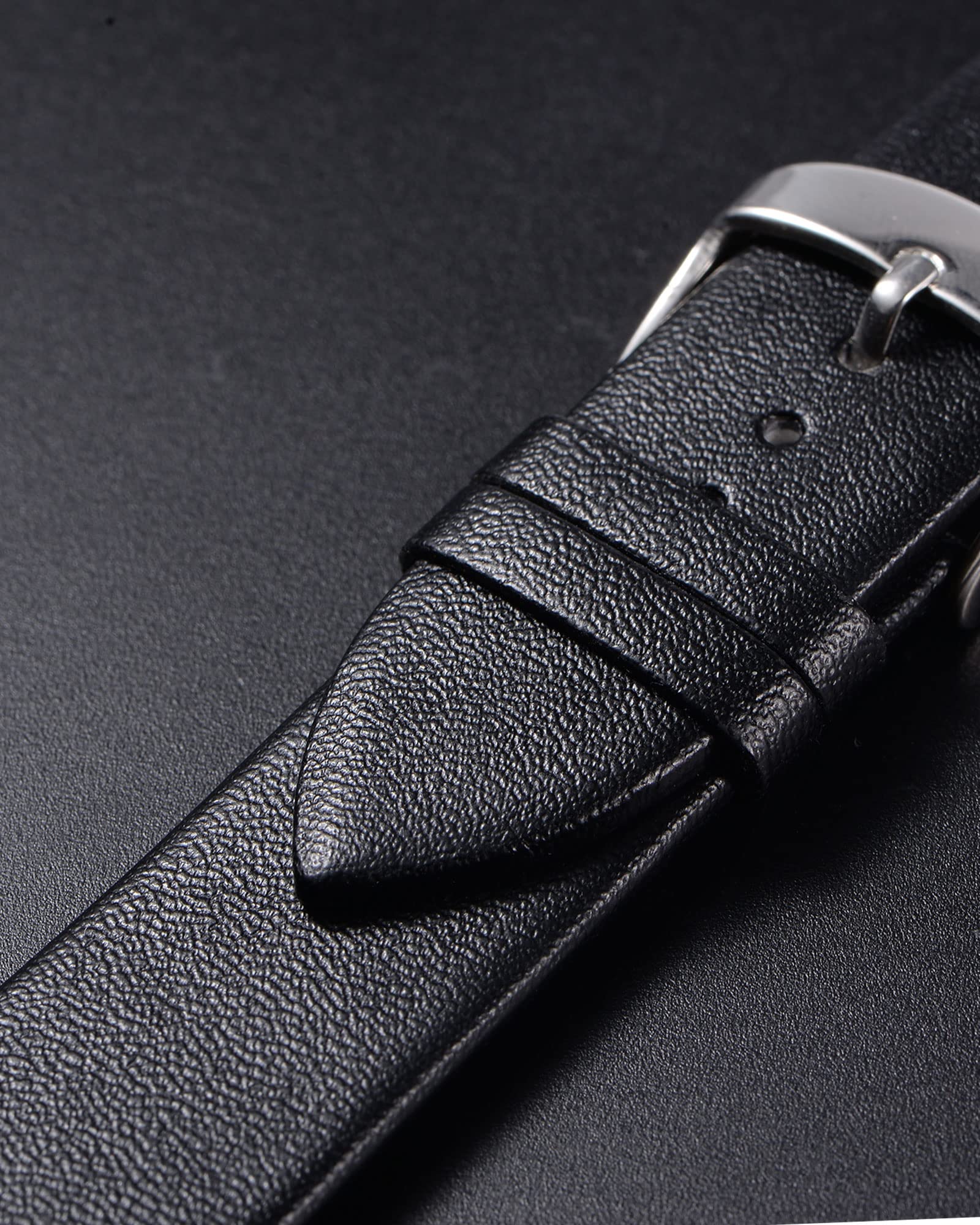uxcell Genuine Leather Band 12mm Smooth Flat Watch Strap for Men and Women in Black - View 4 of 7