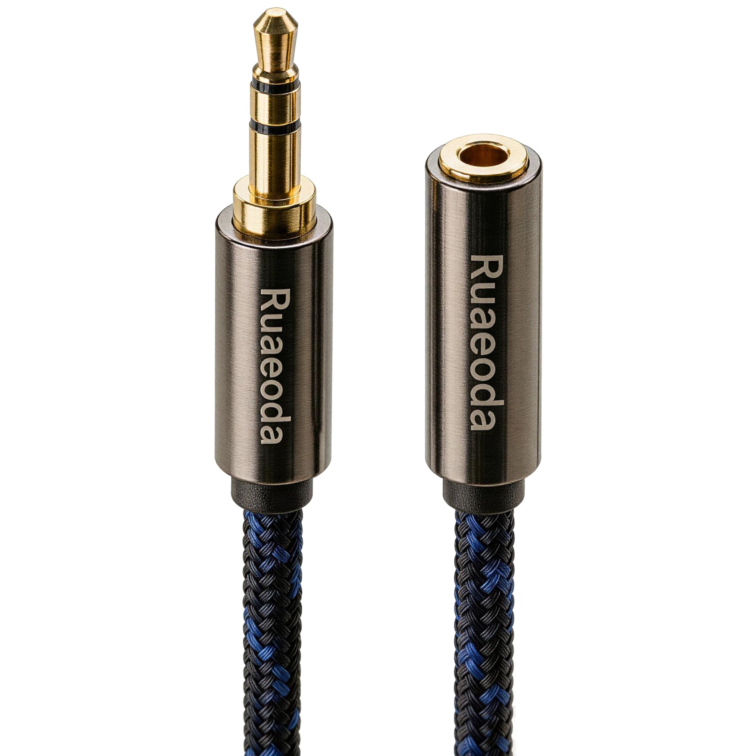 Ruaeoda 100 ft Double Shielded Long Headphone Extension Cable - 3.5mm Male to Female