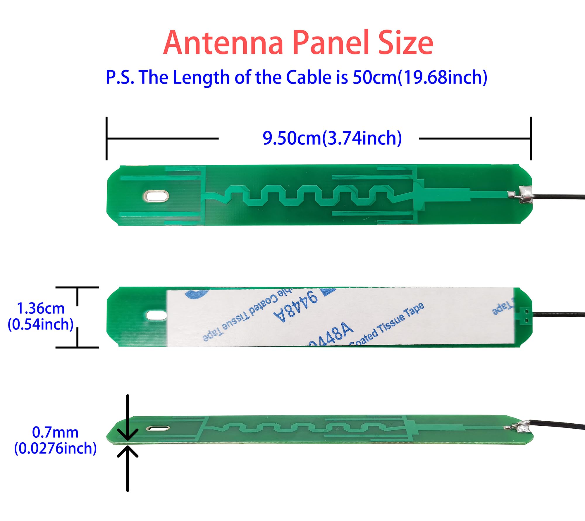 WiFi Antenna IPEX MHF4 Internal Dual Band 2.4GHz 5GHz for M.2 7265 8265 9260 9560 AX200 AX210 - View 2 of 5