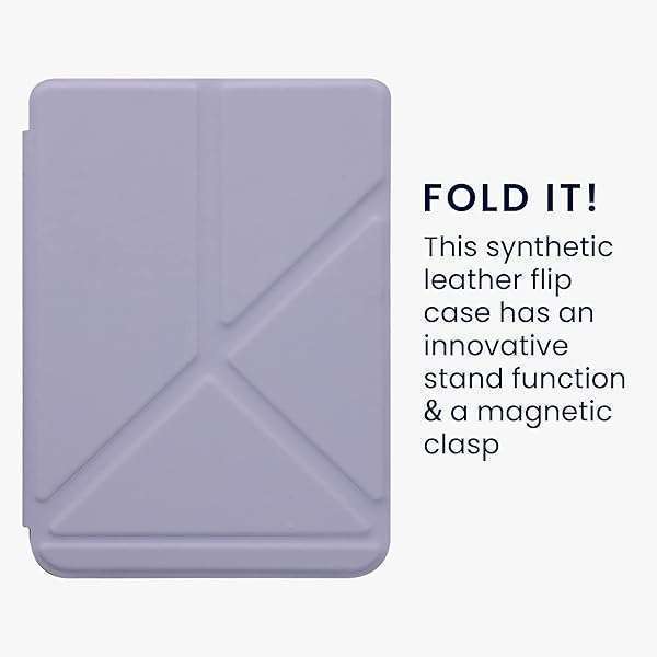 kwmobile KWMobile Origami Case for Kobo Clara 2E & Tolino Shine 4 - Slim PU Leather Stand Cover in Lavender - View 4 of 11
