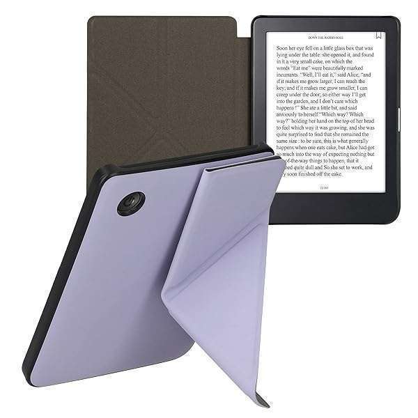 kwmobile KWMobile Origami Case for Kobo Clara 2E & Tolino Shine 4 - Slim PU Leather Stand Cover in Lavender - View 10 of 11