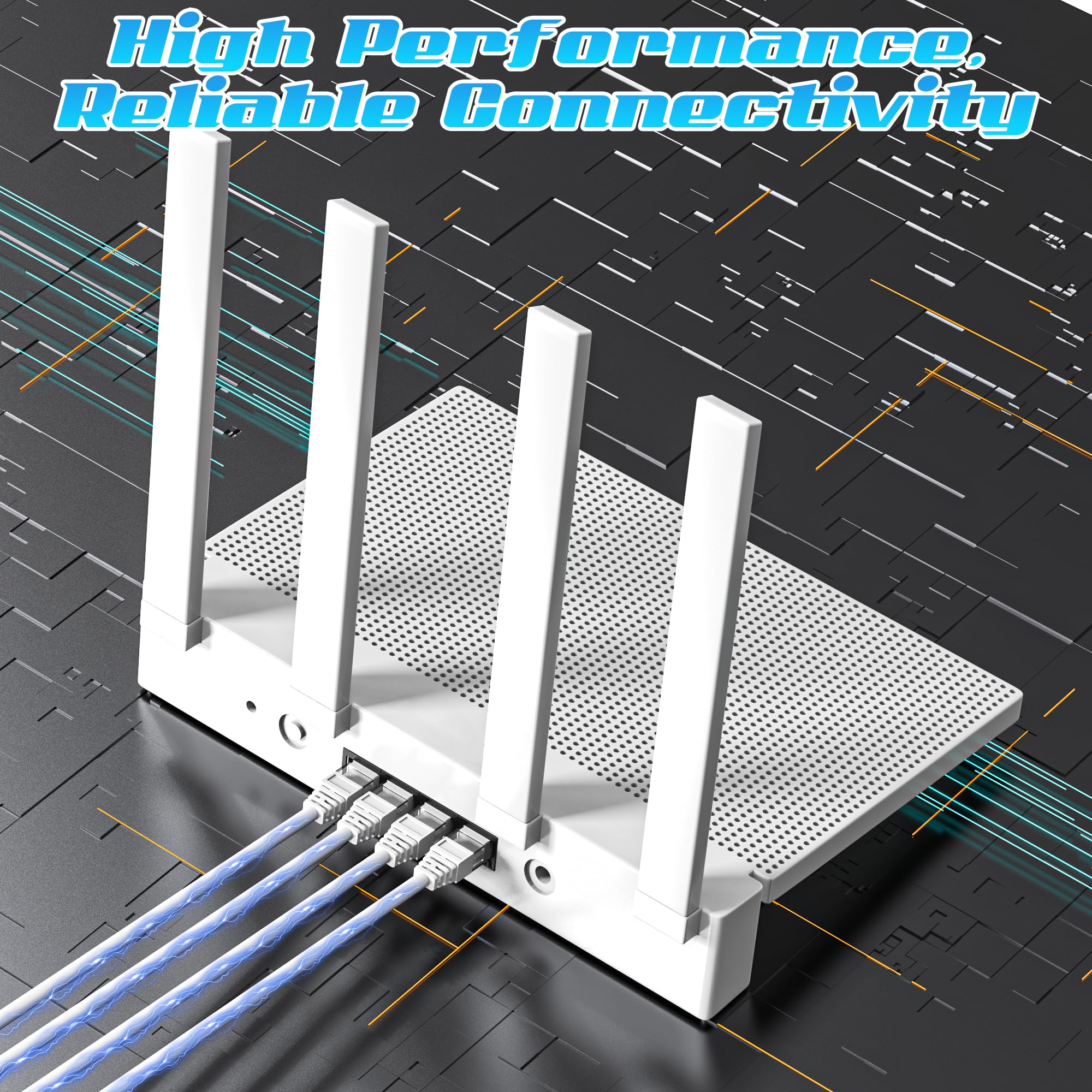 350FT Cat6 Ethernet Cable Indoor Outdoor UTP Network Cable Compatible with PC Laptop Router Switch Server 25 Cable Ties White - View 2 of 6