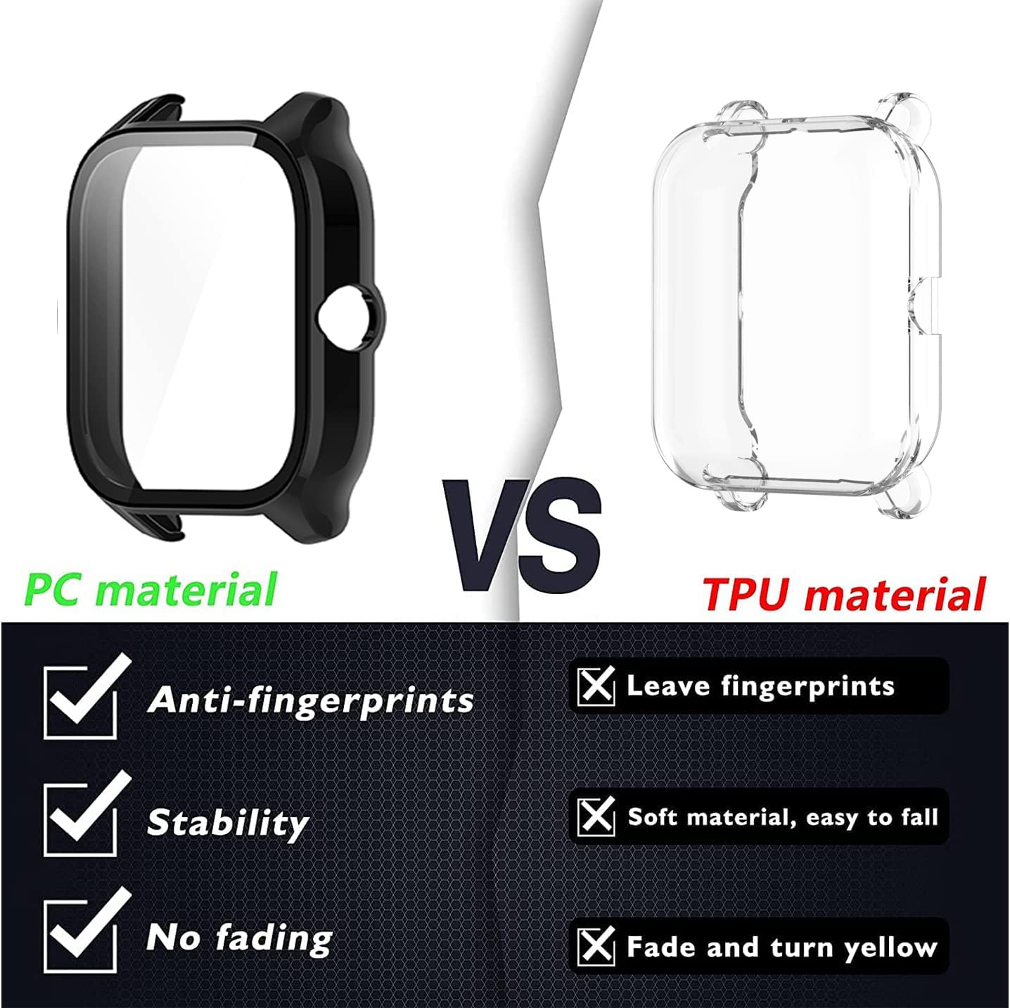 E ECSEM Compatible for Amazfit GTS 4 Case with Built-in Tempered Glass Screen Protector, Full Coverage Hard PC Ultra-Thin Protective Cover for - View 5 of 7