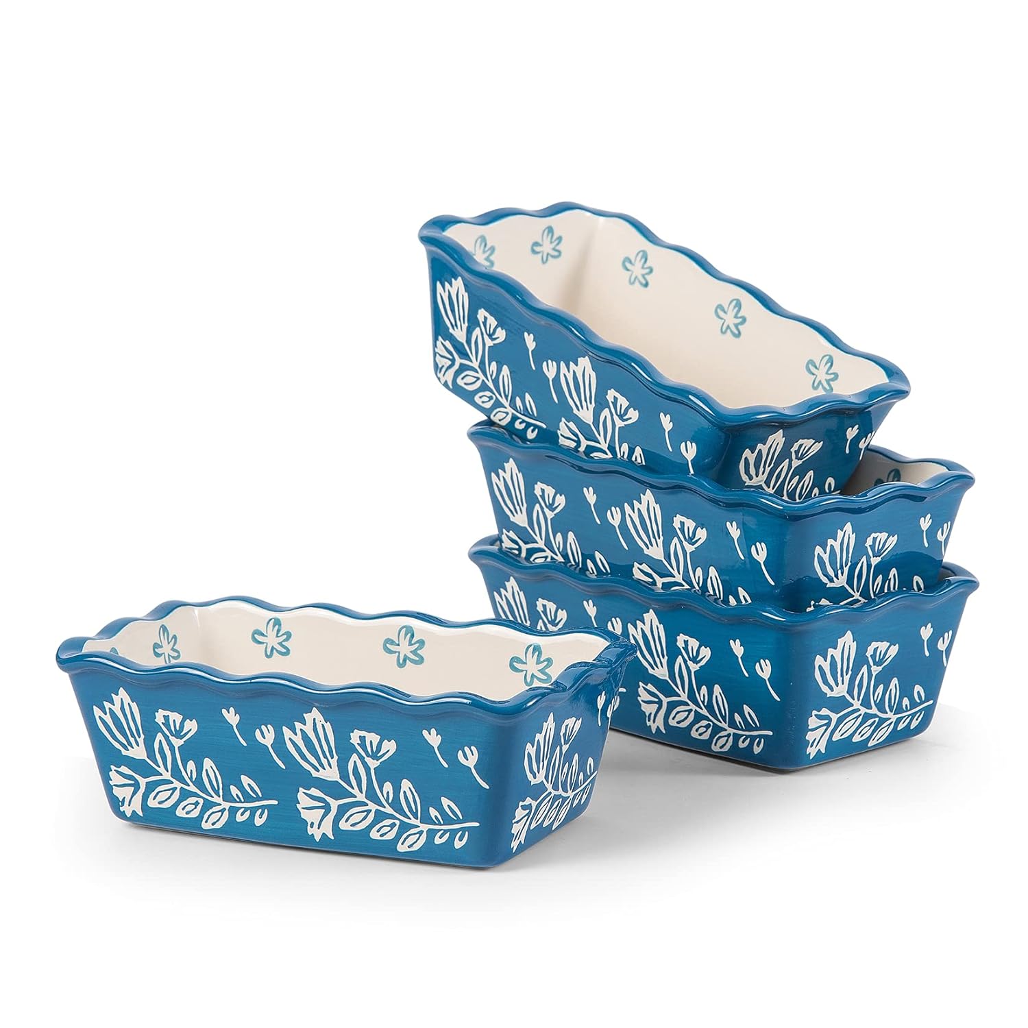 Wisenvoy Wisenvoy Mini Loaf Pan Set 4 Pieces Ceramic Bread Baking Pans for Perfect Mini Loaves
