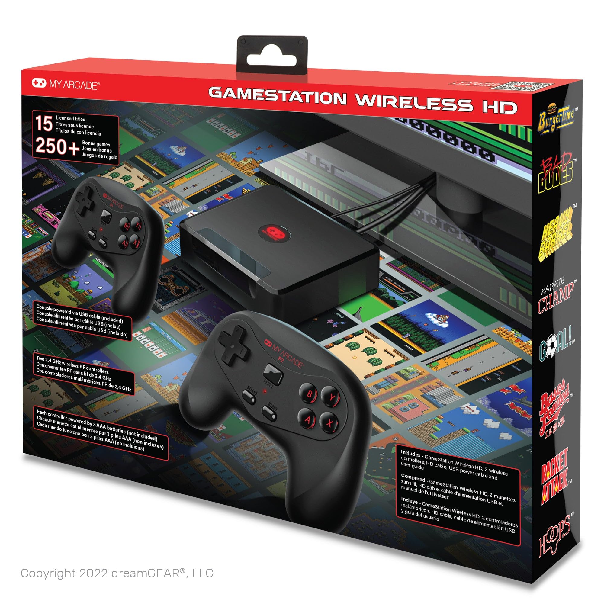 My Arcade My Arcade GameStation Wireless HD Data East Video Game Console with 250 Games Plug and Play DGUNL-4144 - View 8 of 8
