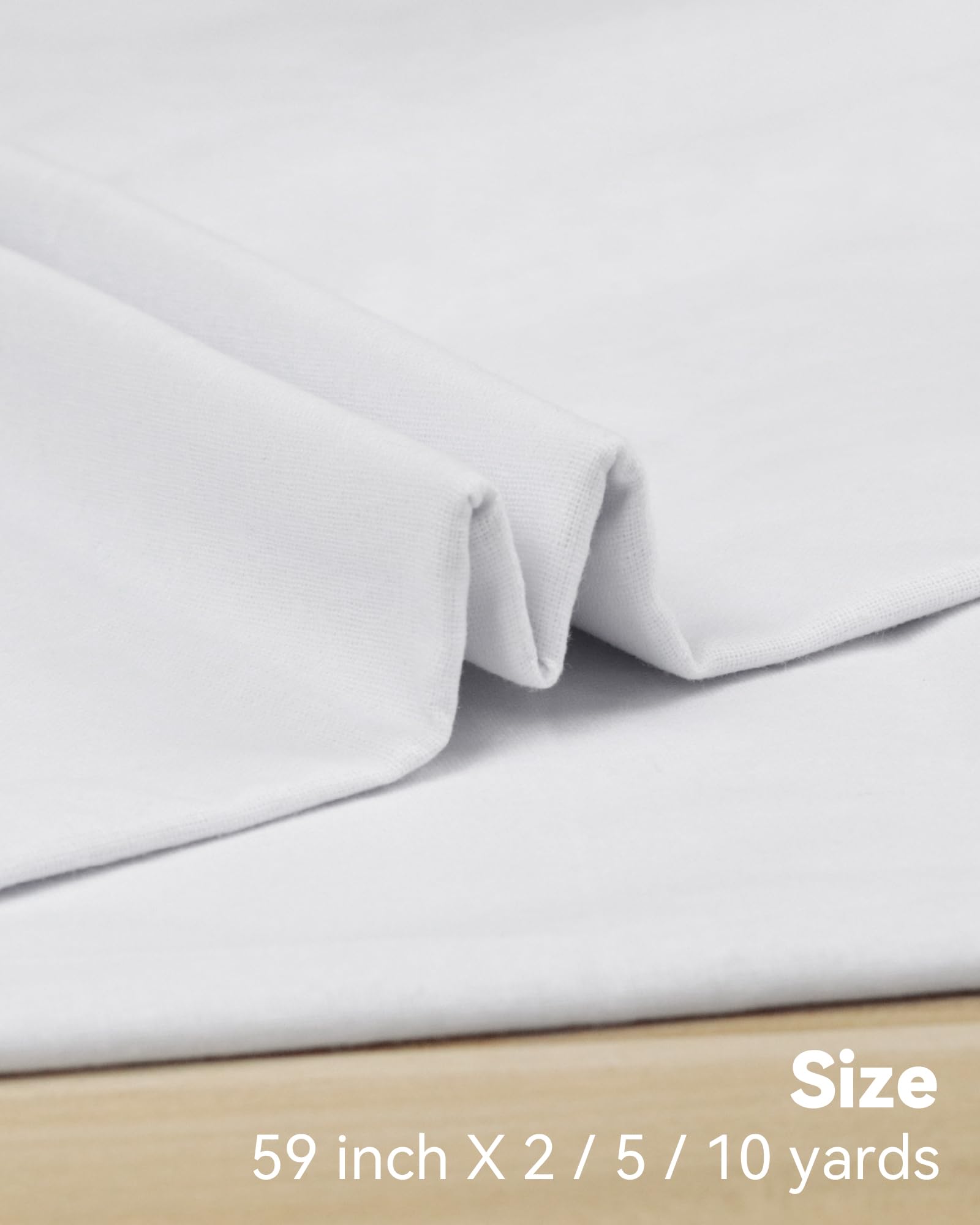 HOTGODEN HOTGODEN Lightweight 100 Cotton Muslin Fabric 59 Inch x 2 5 10 Yards Bleached Linen Material for Sewing Apparel and Craft Projects - View 3 of 6