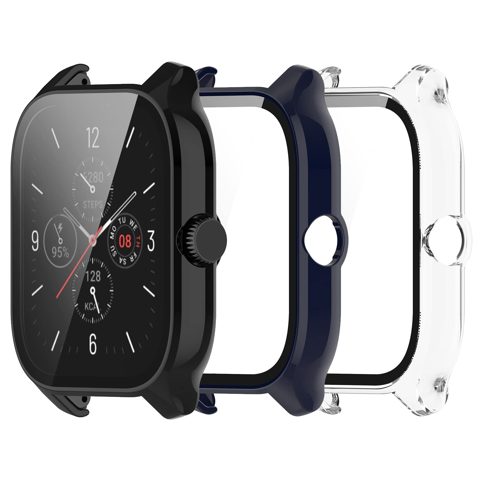 Compatible for Amazfit GTS 4 Watch Case. Scratch-Resistant Protective Case Cover PC Case with HD Tempered Glass Screen Protector for Amazfit GTS 4