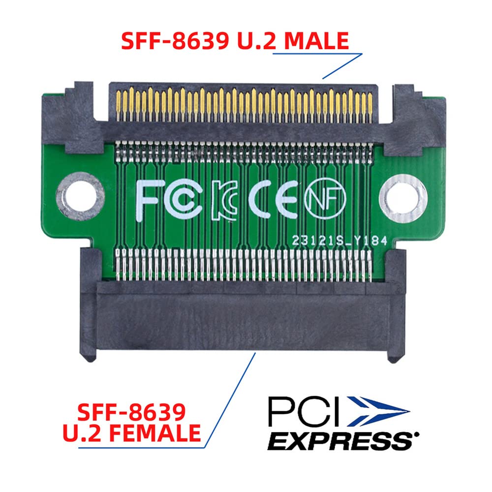 cablecc Cablecc U2 SFF-8639 NVME PCIe 4.0 SSD Male to Female Adapter Extension 68pin PCI Express PCBA for Enhanced Performance - View 4 of 9
