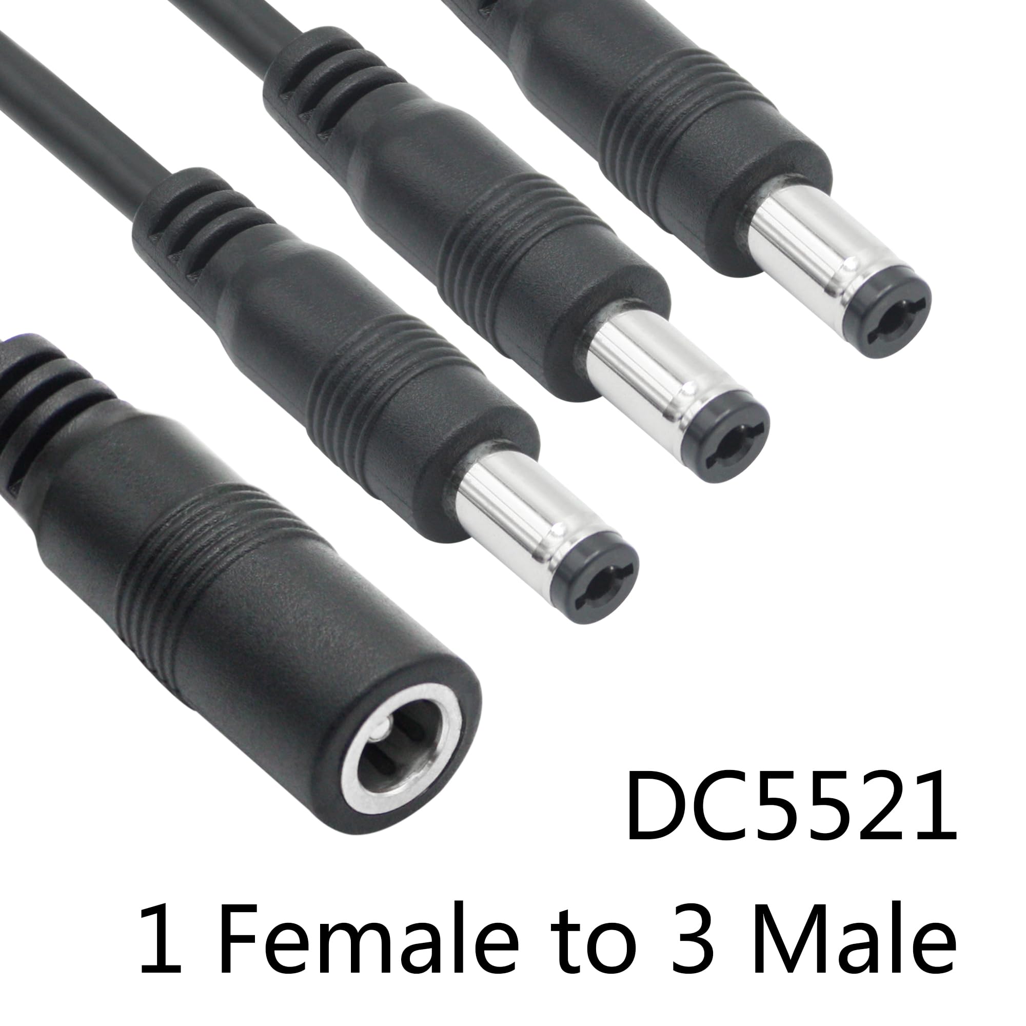 Maixbomr Maixbomr DC Power Splitter Cable 1 Female to 3 Male 0.45m Y Adapter for CCTV Security Surveillance LED Lights 2Pcs - View 2 of 6