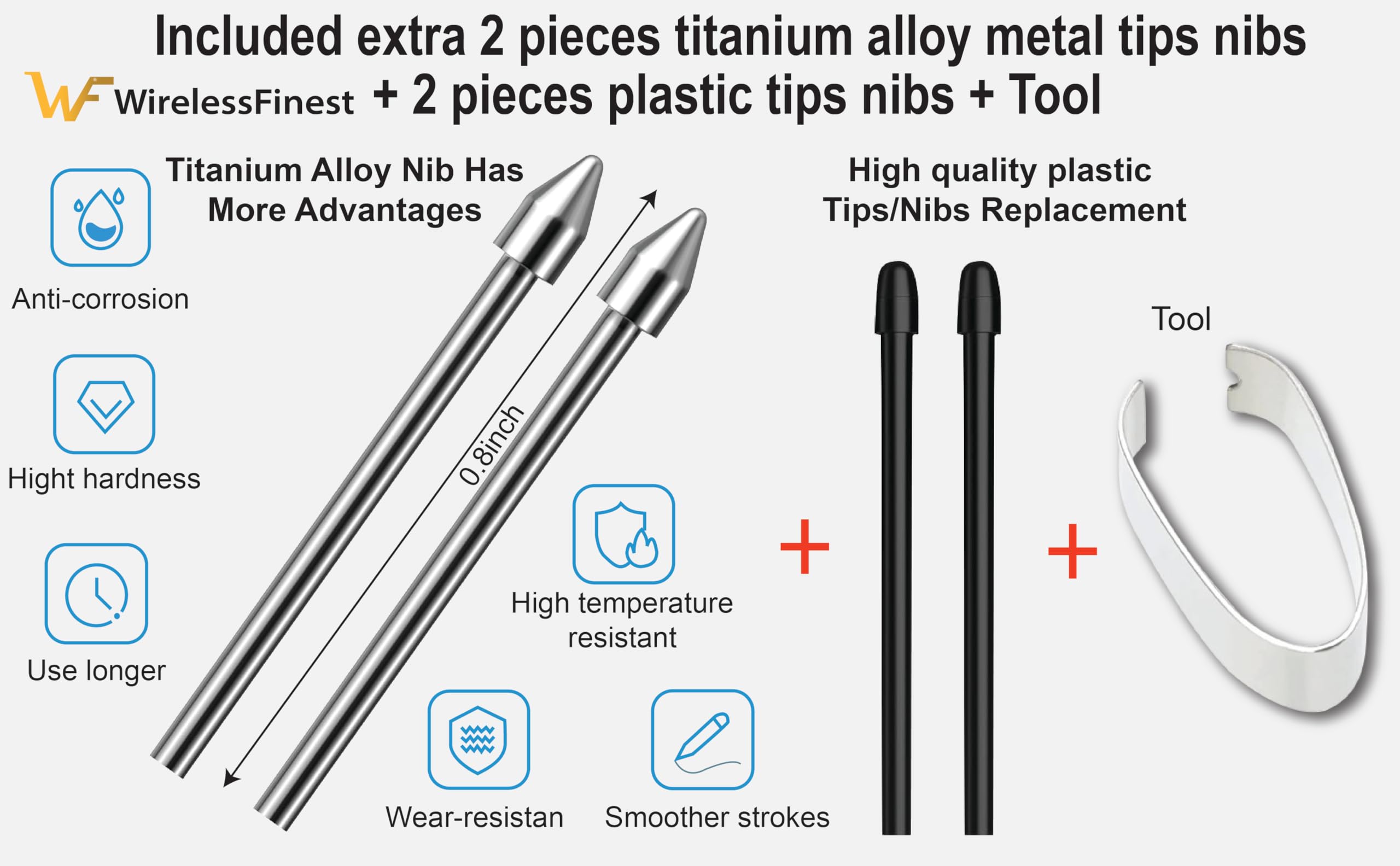 EMR Stylus With Eraser Pencil For Remarkable 2 Pen Wacom One Drawing Tablets Onynx Boox Scribe Supernote EMR Devices + Extra Titanium Alloy Metal - View 3 of 7