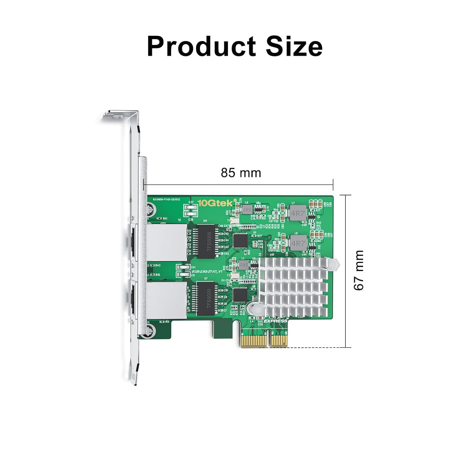 10Gtek 100M 1000M 2.5G NIC Network Card Dual RJ45 Port Realtek RTL8125BG Controller Compatible with Windows Linux Ubuntu VMware - View 3 of 4