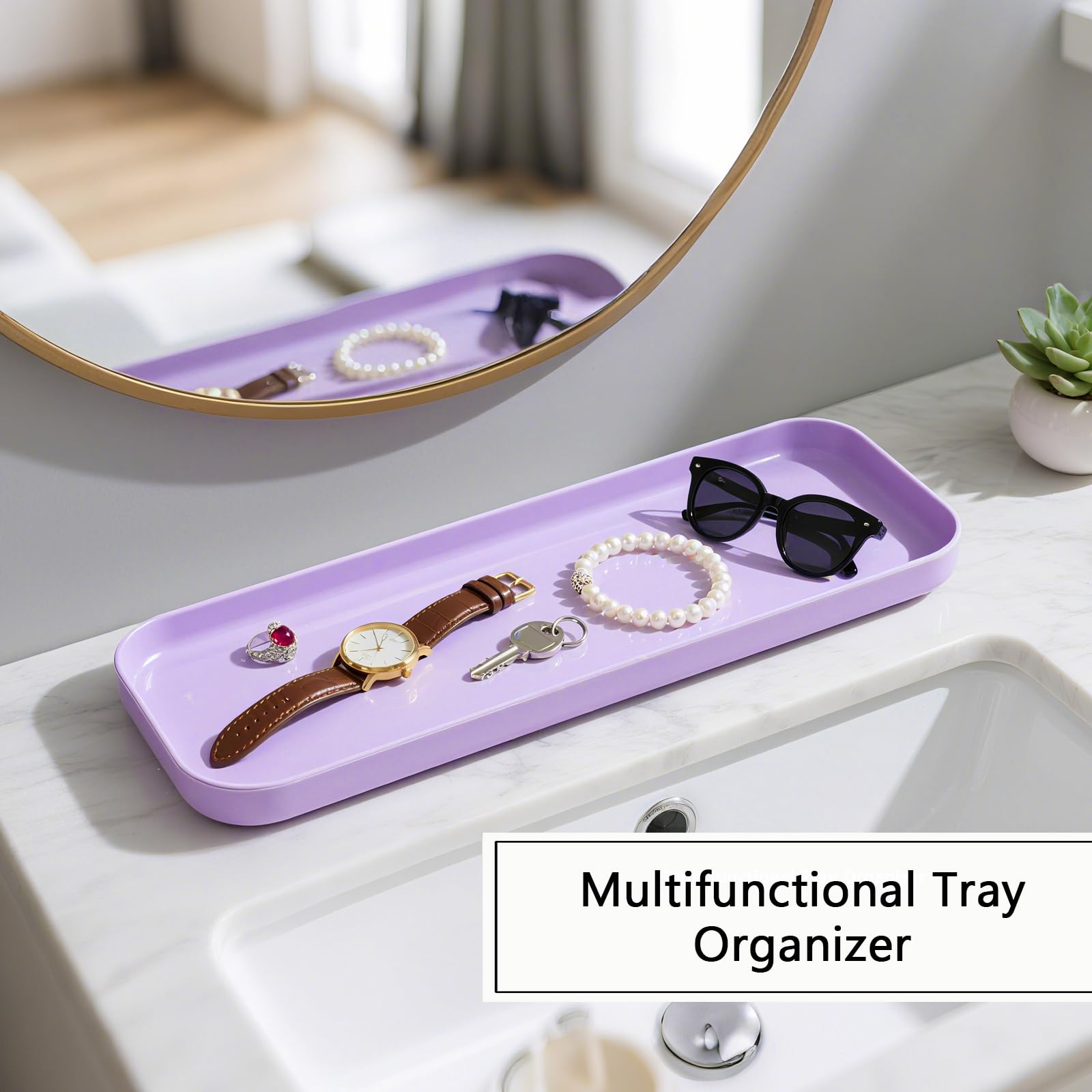 BSSN Purple Bathroom Accessories Set 9 Piece Complete with Trash Can Soap Dispenser Toilet Brush Toothbrush Holder Tumbler Cup and More - View 5 of 7