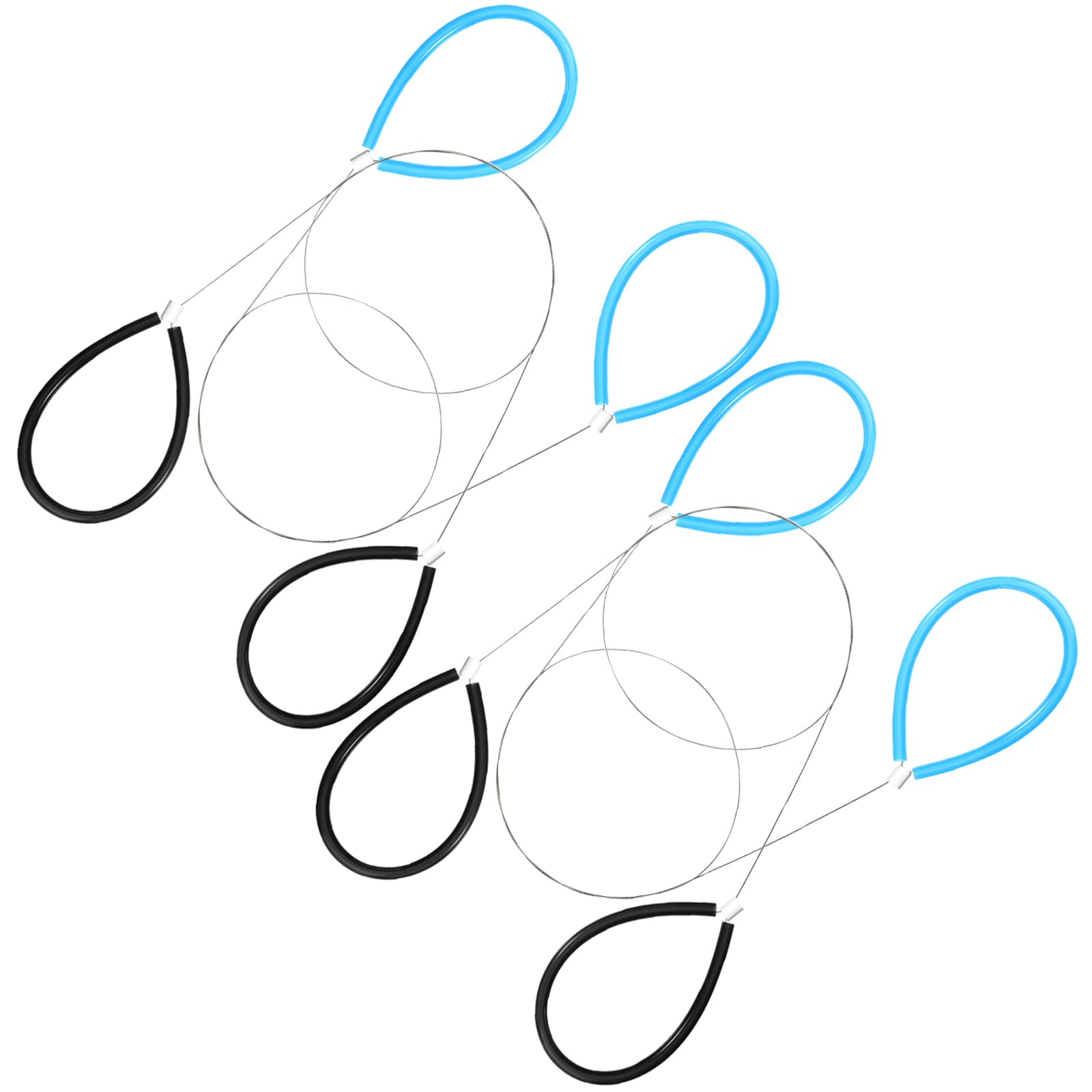 4 Pcs Clay Cutters Wire Steel Wire Clay Cutter Pottery Tools Cut Off Tools with Rubber Handle for Artist Sculpting Cheese Dough, Black, Blue