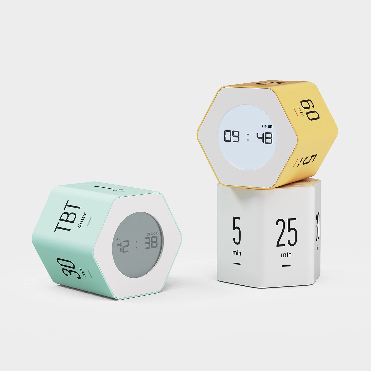 mooas Mooas Multi-Hexagon Clock Cube Timer Digital Timer with Backlight Ideal for Classroom Gym Office Pomodoro Count Up Countdown Yellow - View 7 of 9