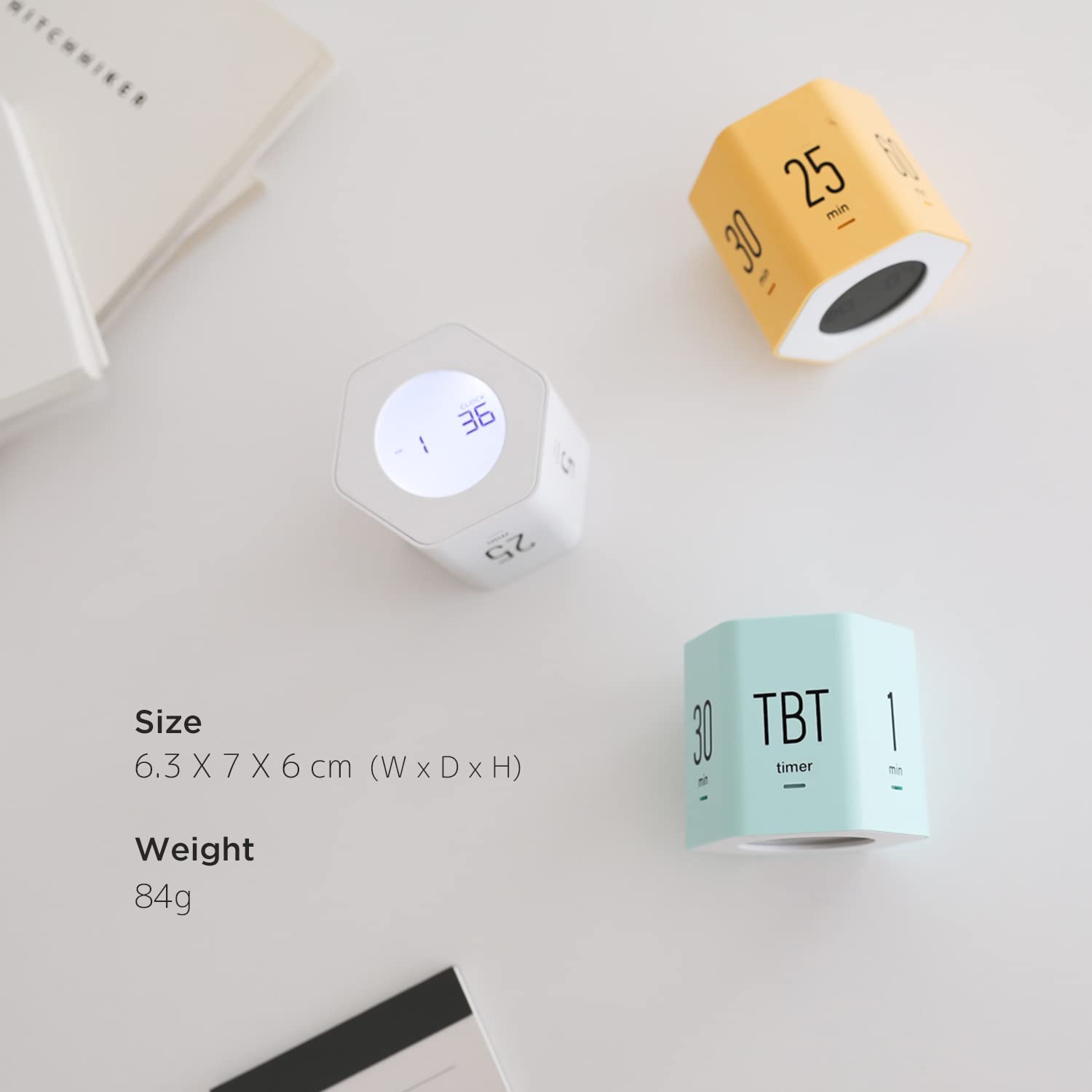 mooas Mooas Multi-Hexagon Clock Cube Timer Digital Timer with Backlight Ideal for Classroom Gym Office Pomodoro Count Up Countdown Yellow - View 9 of 9