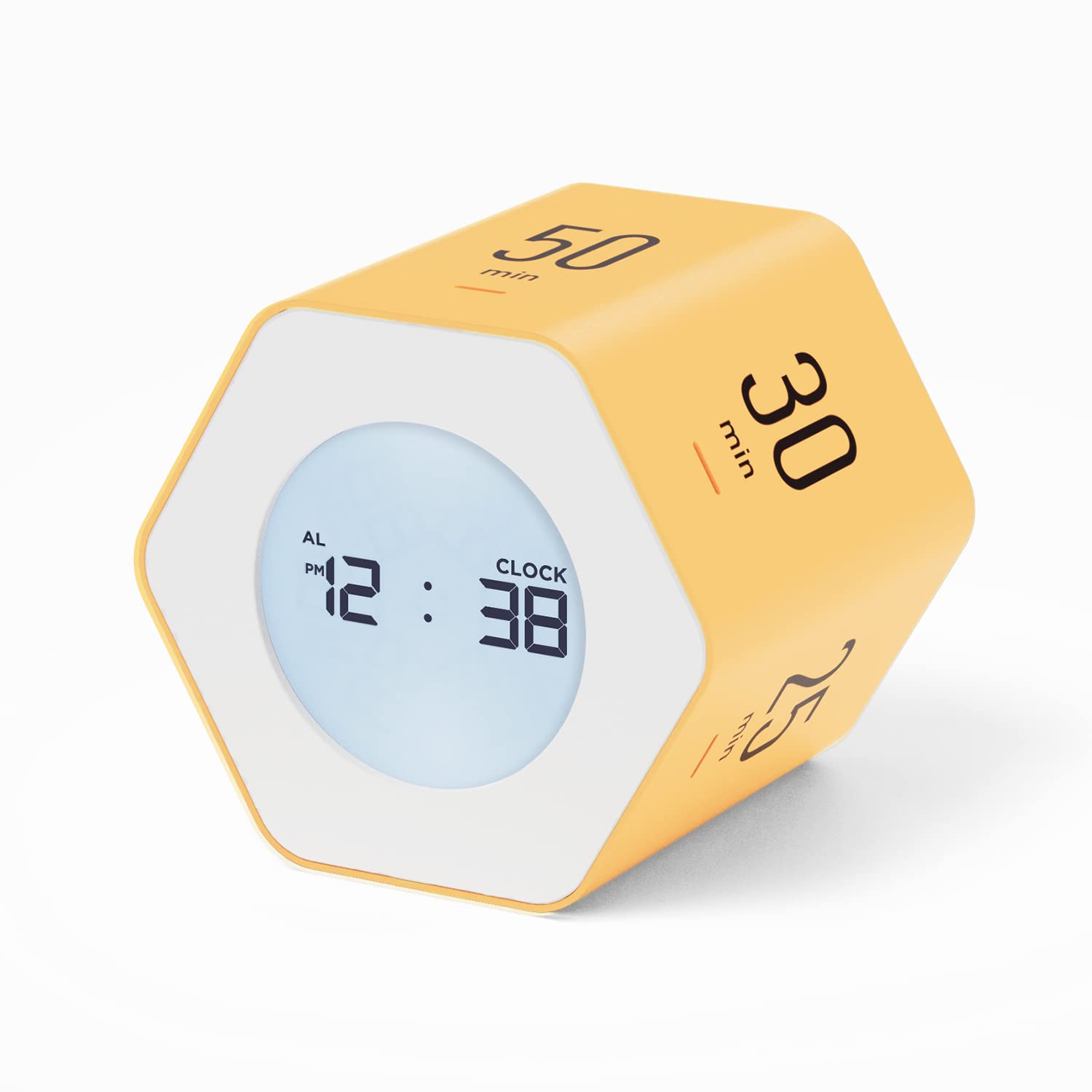 mooas Mooas Multi-Hexagon Clock Cube Timer Digital Timer with Backlight Ideal for Classroom Gym Office Pomodoro Count Up Countdown Yellow