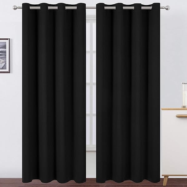 LEMOMO LEMOMO Blackout Curtains Set of 2 Panels 66 x 95 inch Thermal Insulated Room Darkening Curtains for Bedroom