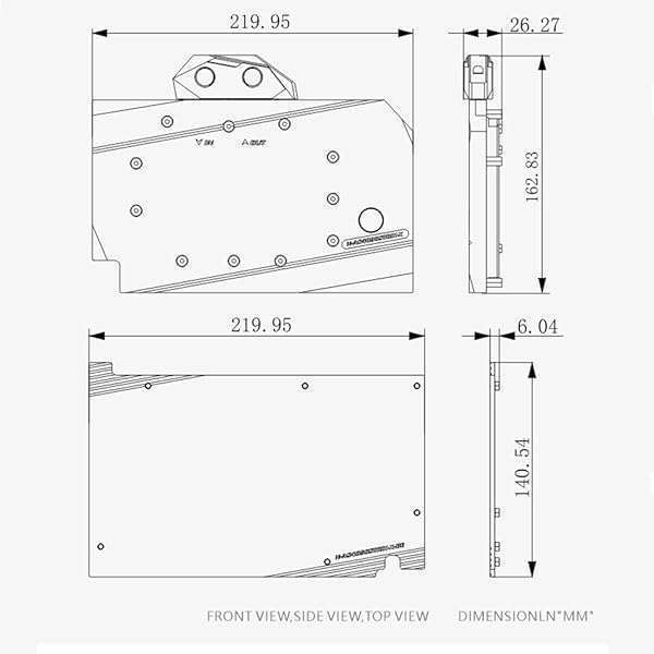 YXHGeeek ASUS GeForce RTX 4090 Water Cooling Block - Copper GPU Waterblock with RGB LED Backplate - View 4 of 8