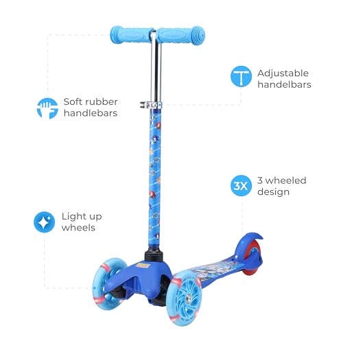 Voyager Sonic The Hedgehog Kick Scooter for Kids - Light Up Wheels, Extra Wide Deck, 3 Wheel Design, Foot Brake, Ages 3+ - View 4 of 11
