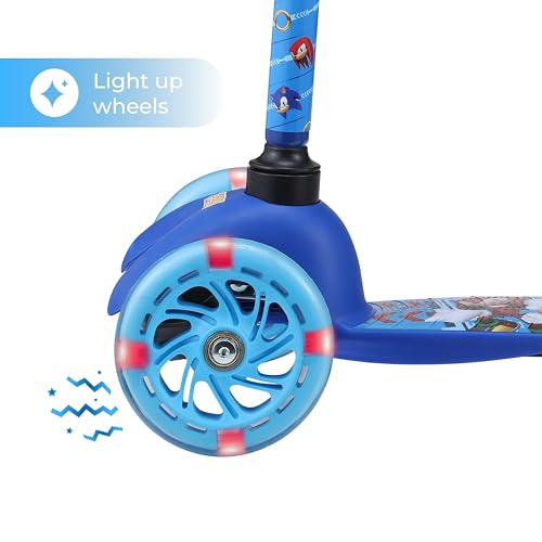 Voyager Sonic The Hedgehog Kick Scooter for Kids - Light Up Wheels, Extra Wide Deck, 3 Wheel Design, Foot Brake, Ages 3+ - View 5 of 11