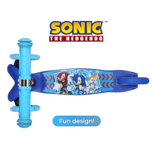Voyager Sonic The Hedgehog Kick Scooter for Kids - Light Up Wheels, Extra Wide Deck, 3 Wheel Design, Foot Brake, Ages 3+ - View 10 of 11