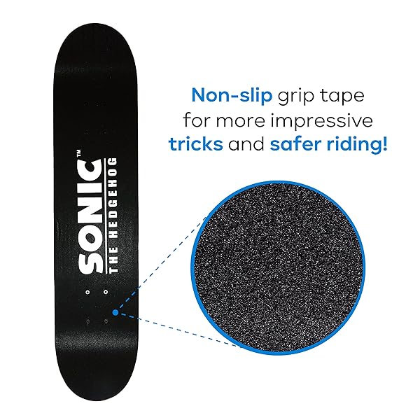 Voyager Buy Sakar Sonic The Hedgehog Skateboard - Kids & Teens Cruiser with Graphic Grip Tape & ABEC 5 Bearings - View 5 of 9