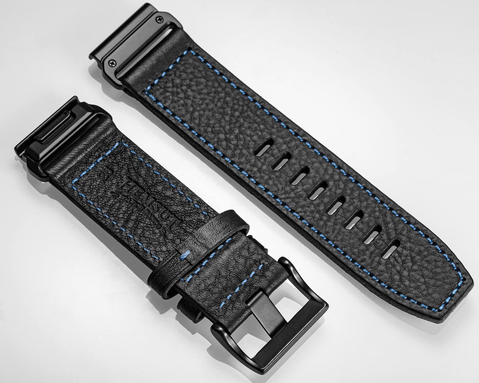 hemsut h Genuine Leather Garmin Watch Band Retro Vintage Strap 22MM Compatible with f?nix Forerunner Vivoactive Approach MARQ quatix D2 Series - View 7 of 9