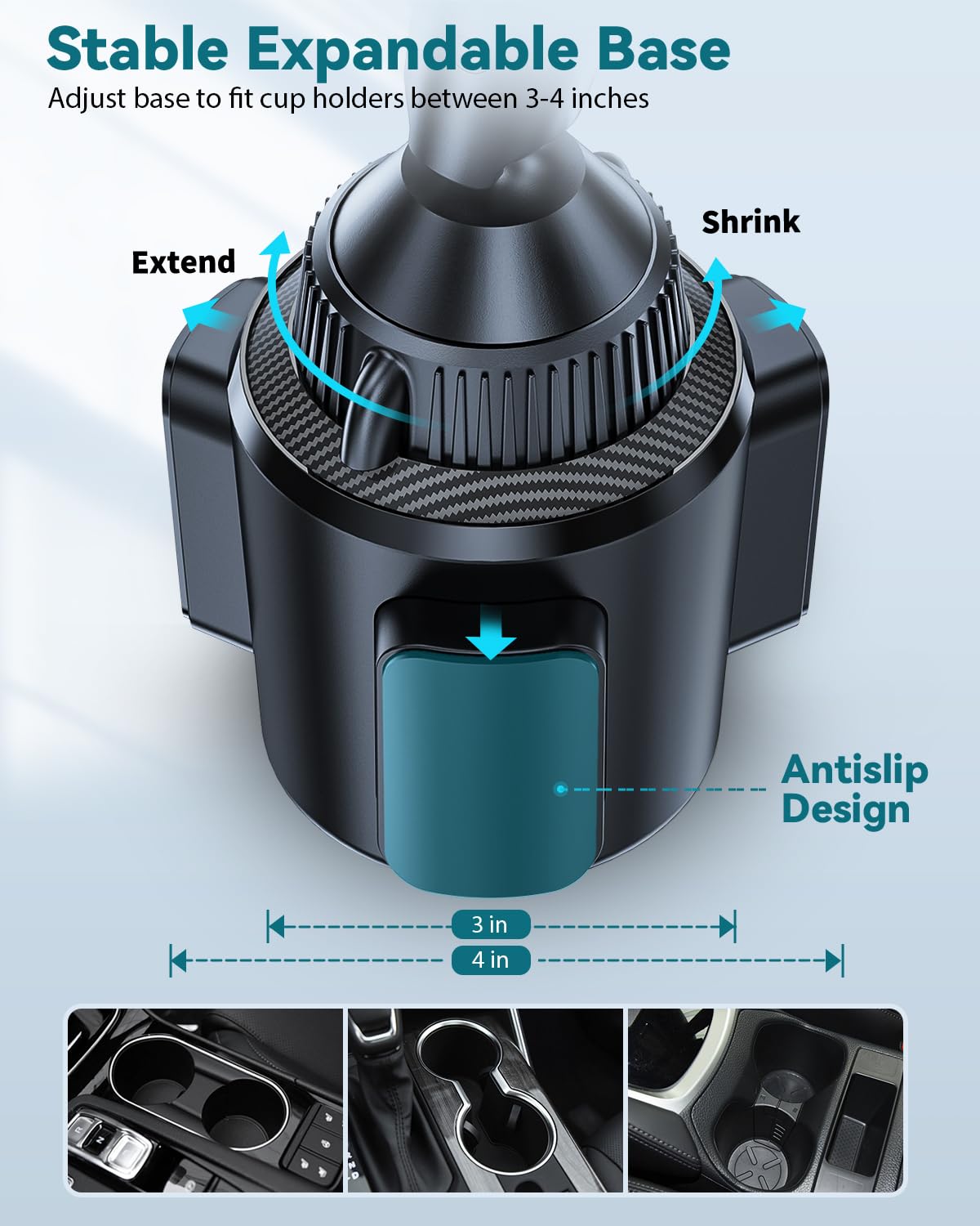 EXELIQ Magnetic Cup Holder Phone Cradle for Magsafe, Powerful N54 Magnet Flexible Tri-pivot Cup Phone Holder for Car, Tesla, Truck, SUV, Compatible - View 5 of 6