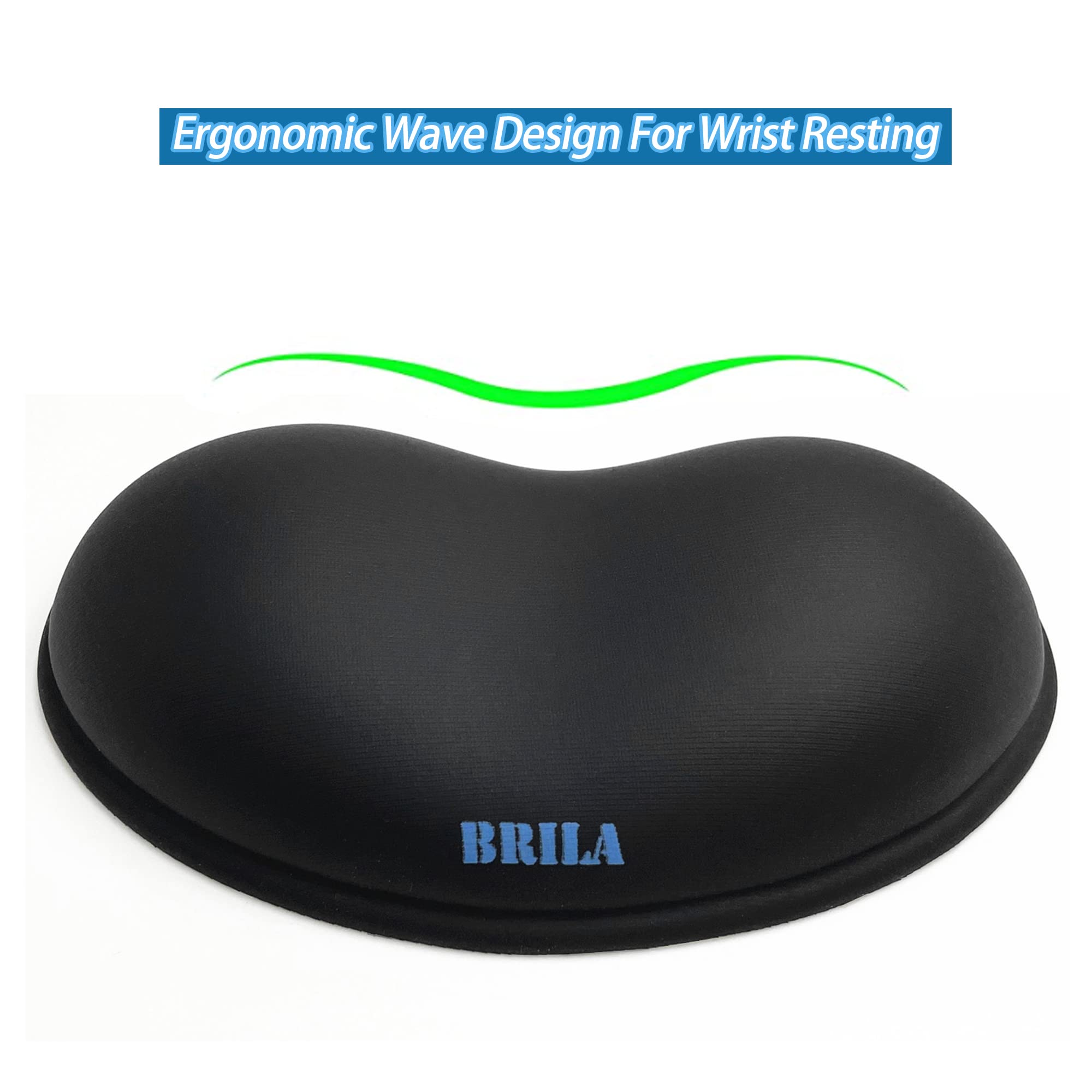BRILA Ergonomic Silicone Mouse Wrist Rest, Cooling Silica Gel PU Leather Mouse Wrist Support Pad for Office Work and Laptop Computer Gaming - View 2 of 6