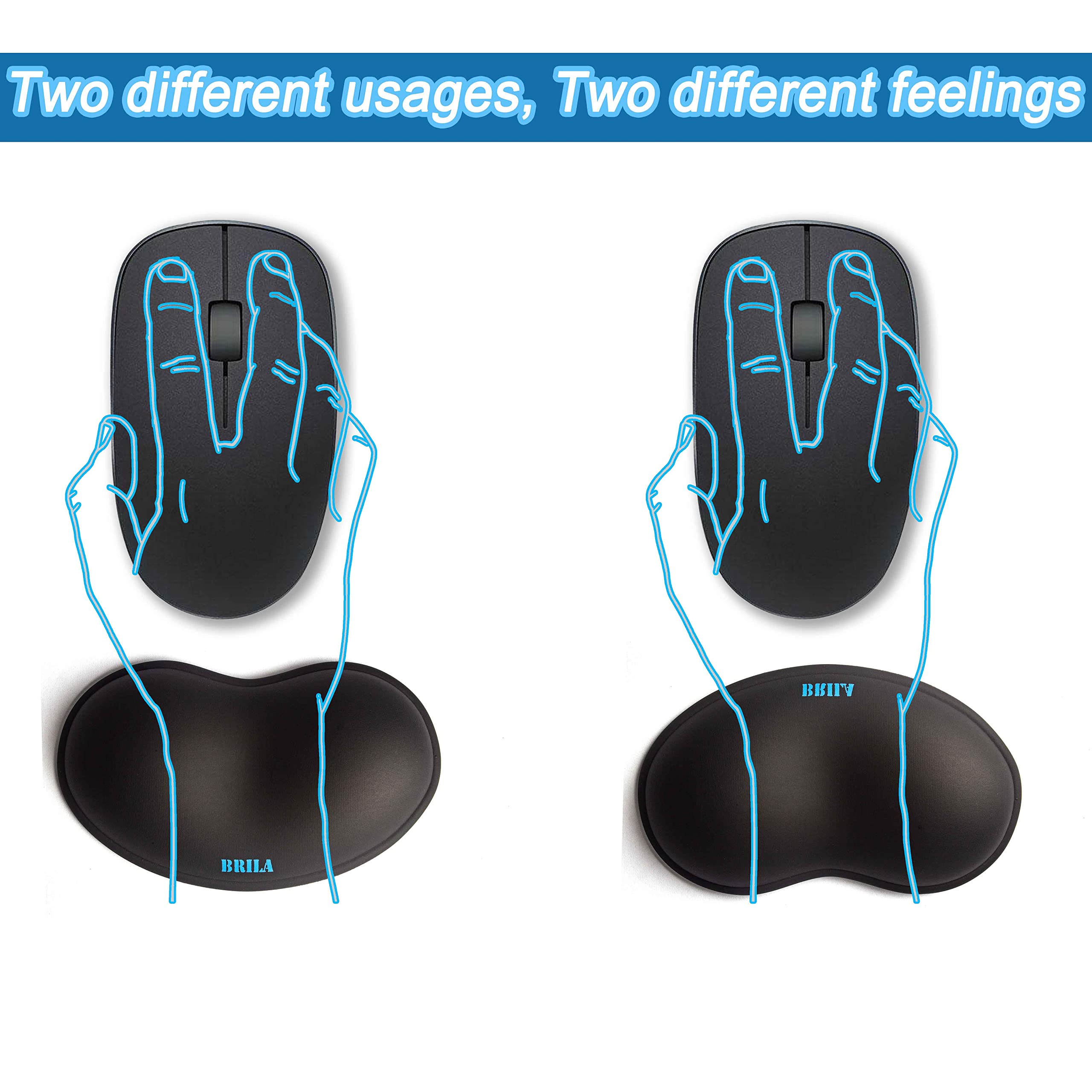 BRILA Ergonomic Silicone Mouse Wrist Rest, Cooling Silica Gel PU Leather Mouse Wrist Support Pad for Office Work and Laptop Computer Gaming - View 3 of 6