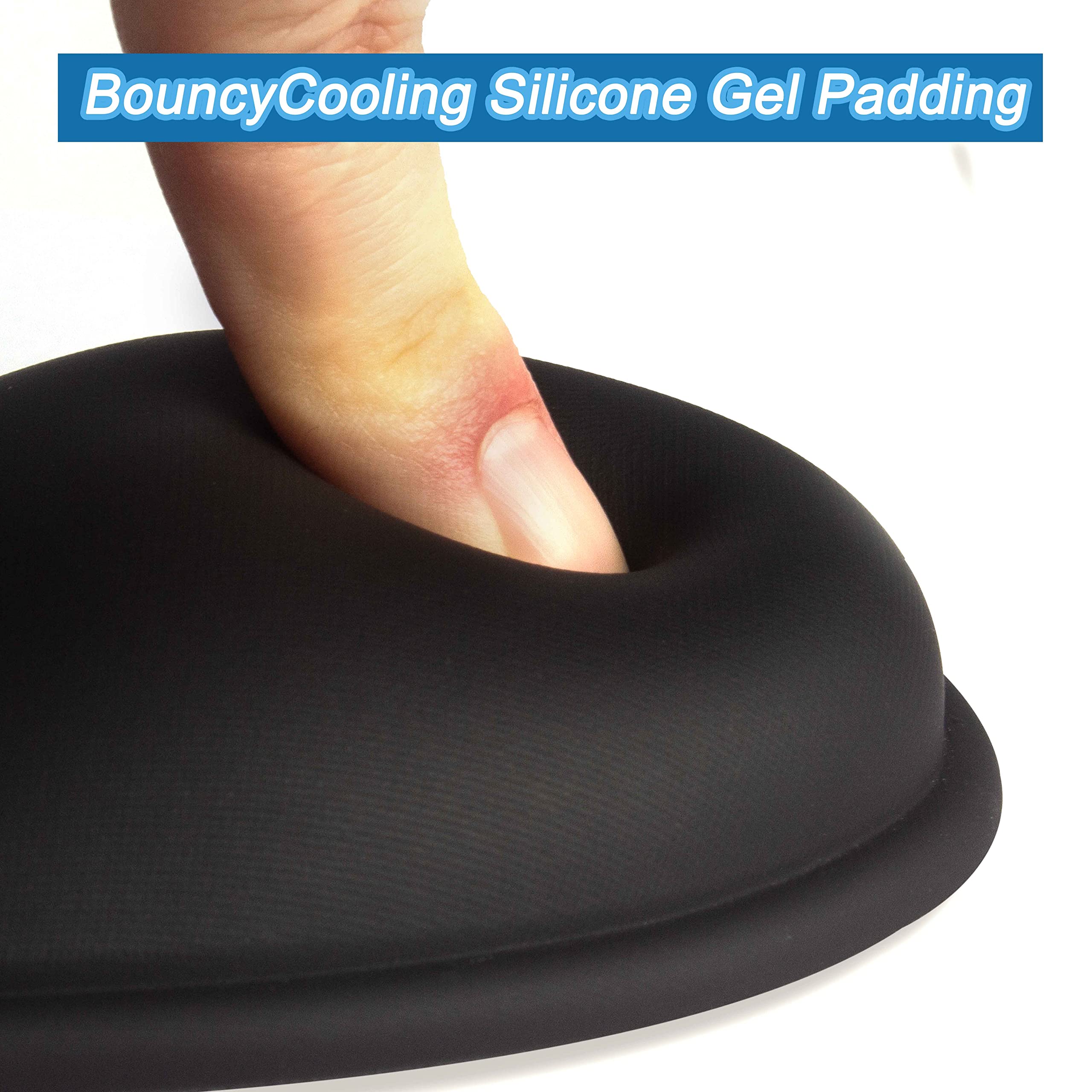 BRILA Ergonomic Silicone Mouse Wrist Rest, Cooling Silica Gel PU Leather Mouse Wrist Support Pad for Office Work and Laptop Computer Gaming - View 5 of 6