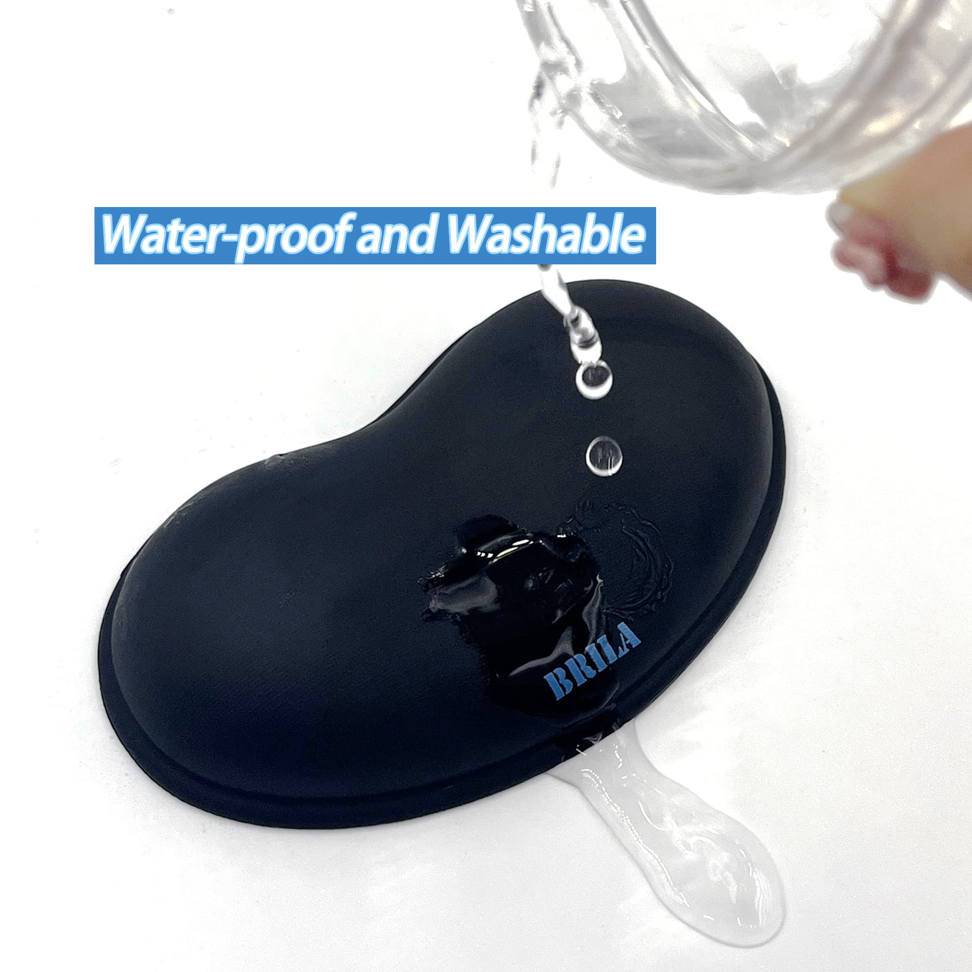 BRILA Ergonomic Silicone Mouse Wrist Rest, Cooling Silica Gel PU Leather Mouse Wrist Support Pad for Office Work and Laptop Computer Gaming - View 6 of 6