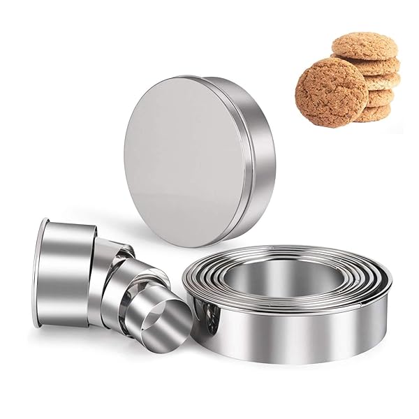 Gurlideo Round Cookie Cutter Set of 12 Circle Pastry Cutters for Baking Biscuit and Cake Decorating