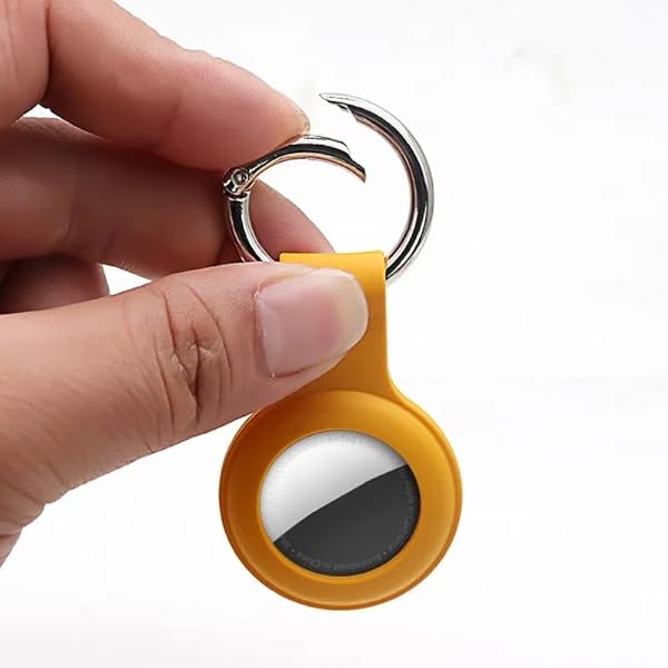 Habac Studio Pink Silicone AirTag Keyring Case with Hook - Anti-Lost, Shock Resistant for Keys, Bags, Luggage & Pets - View 6 of 10