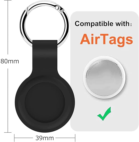 Habac Studio Pink Silicone AirTag Keyring Case with Hook - Anti-Lost, Shock Resistant for Keys, Bags, Luggage & Pets - View 7 of 10