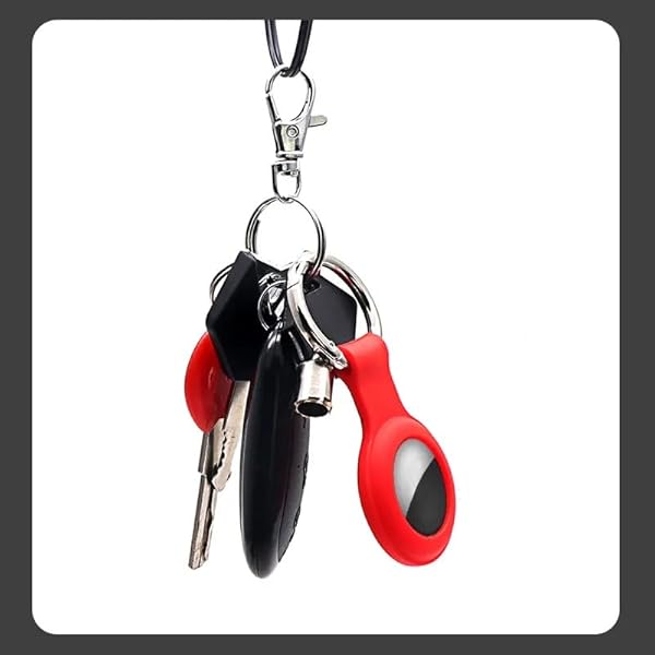 Habac Studio Pink Silicone AirTag Keyring Case with Hook - Anti-Lost, Shock Resistant for Keys, Bags, Luggage & Pets - View 8 of 10