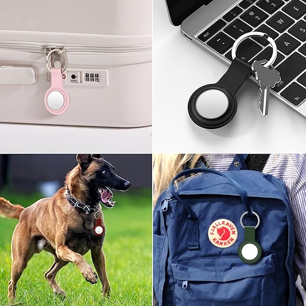 Habac Studio Pink Silicone AirTag Keyring Case with Hook - Anti-Lost, Shock Resistant for Keys, Bags, Luggage & Pets - View 10 of 10