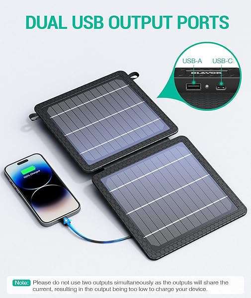 BLAVOR BLAVOR 10W Portable Solar Charger: Compact, Waterproof Solar Panel for Phones & Tablets - Perfect for Camping & Hiking - View 4 of 8
