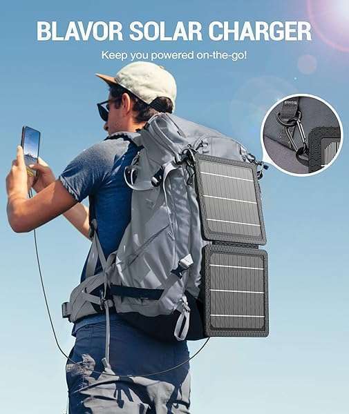 BLAVOR BLAVOR 10W Portable Solar Charger: Compact, Waterproof Solar Panel for Phones & Tablets - Perfect for Camping & Hiking - View 8 of 8