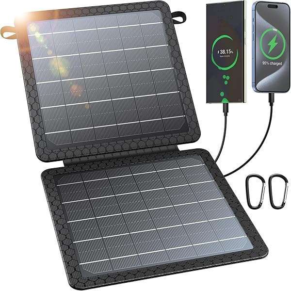 BLAVOR BLAVOR 10W Portable Solar Charger: Compact, Waterproof Solar Panel for Phones & Tablets - Perfect for Camping & Hiking - View 2 of 8