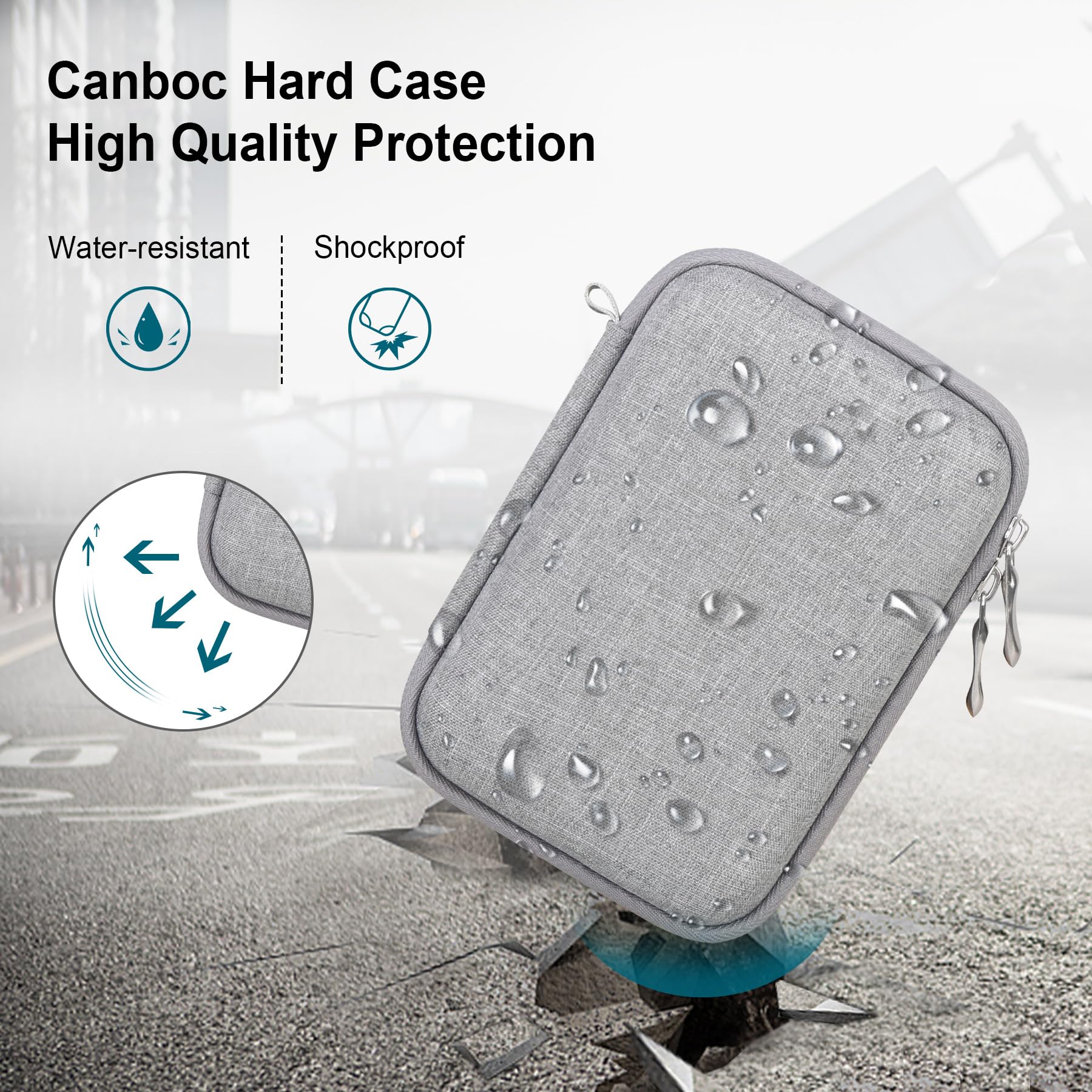 Canboc Canboc Hard Carrying Case for Yoto Mini 2024 Edition Kids Bluetooth Audio Player with Mesh Pocket for Audiobook Cards Grey Case Only - View 6 of 8