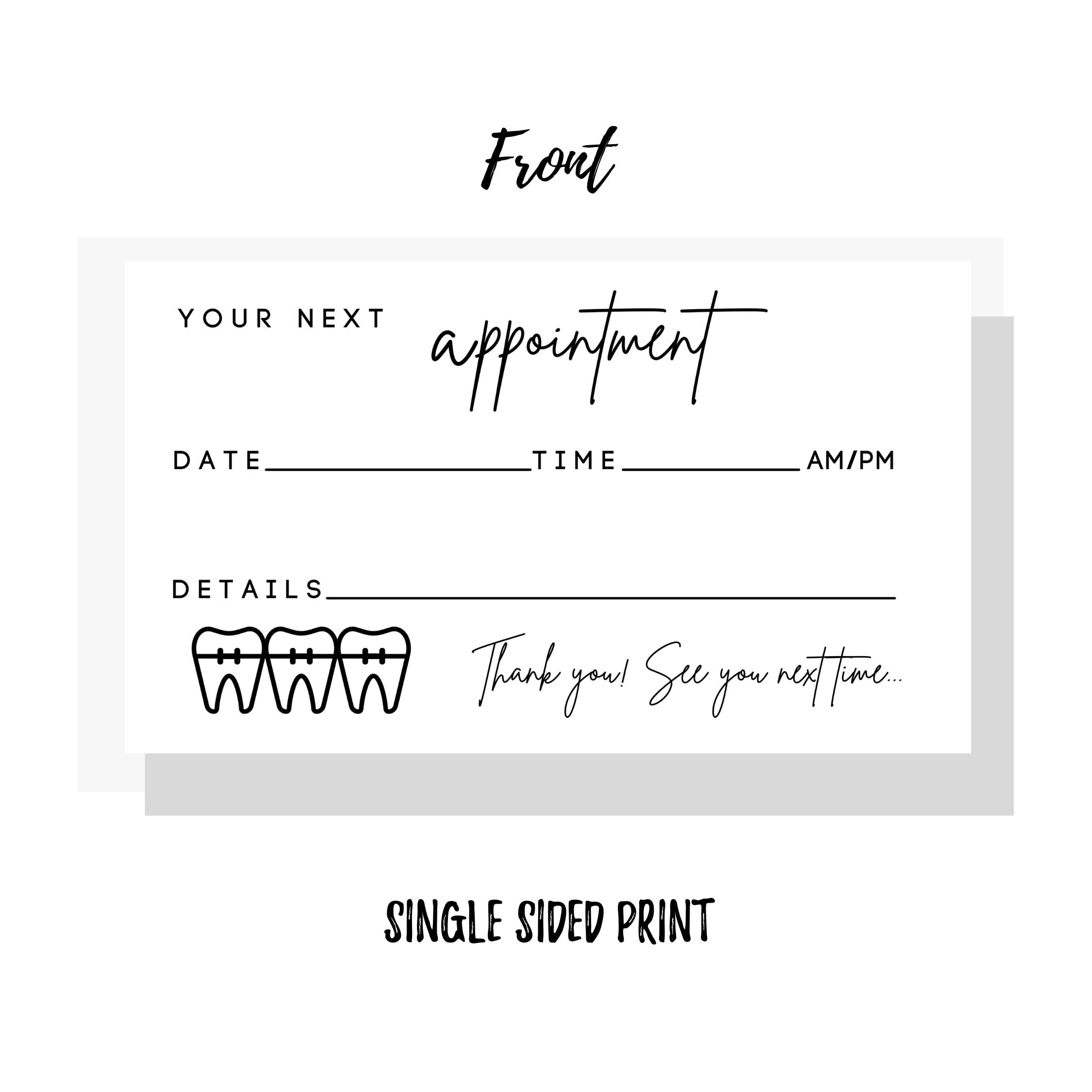 Lashicorn Dental Appointment Reminder Cards 50 Pack Minimalist Design for Teeth Whitening Pediatric Dentist Orthodontics Bulk Size 2x3.5 Inches - View 3 of 7