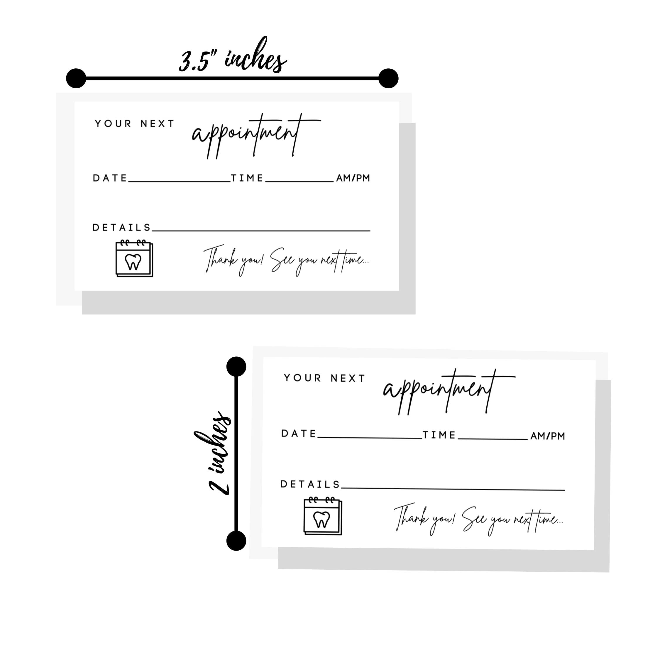 Lashicorn Dental Appointment Reminder Cards 50 Pack Minimalist Design for Teeth Whitening Dental Office Client Reminder Pediatric Dentist Orthodontics - View 2 of 7