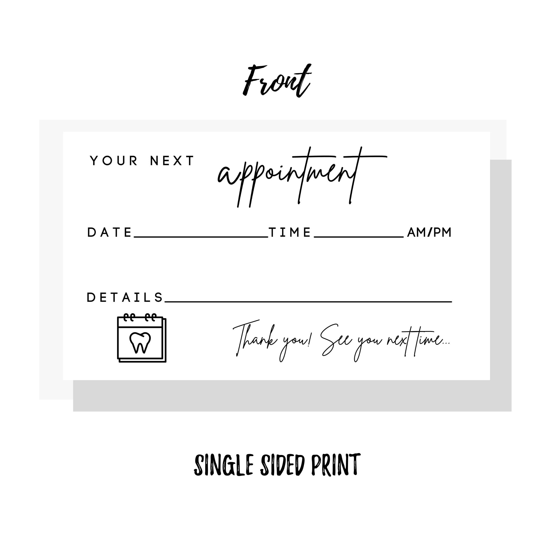 Lashicorn Dental Appointment Reminder Cards 50 Pack Minimalist Design for Teeth Whitening Dental Office Client Reminder Pediatric Dentist Orthodontics - View 3 of 7